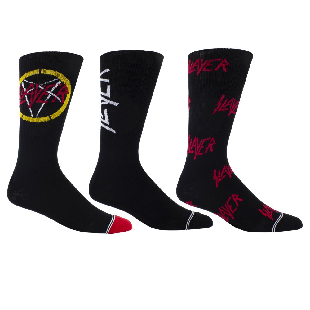 Slayer - 3 pk Volume Crew Sokken - Zwart